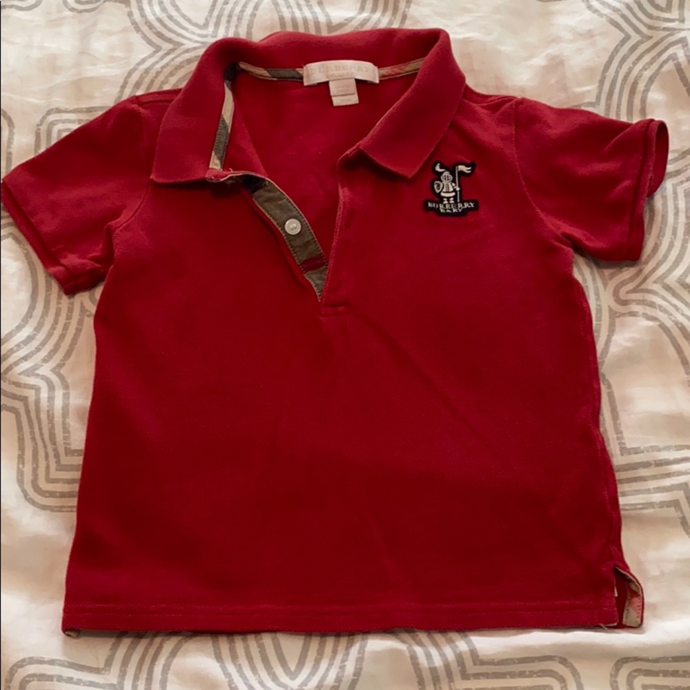 Used Authentic Burberry red 3y pique polo